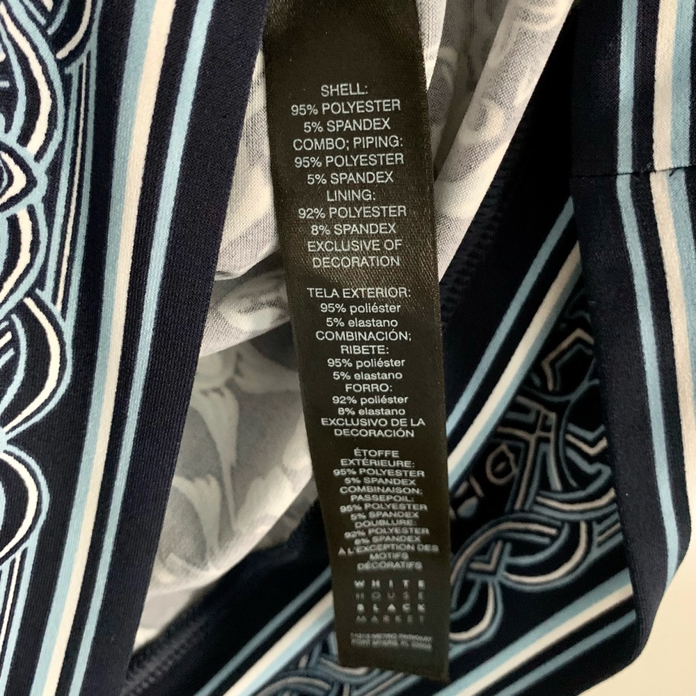White House Black Market Embroidered V Neck Shift Dress Size XS (NWOT, Like New) - Picture 7 of 8